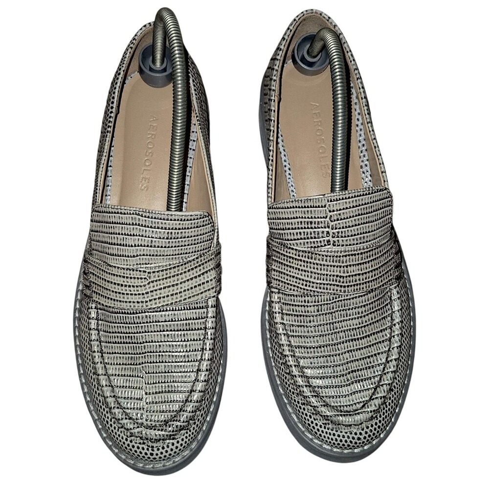 Aerosoles Ulla Loafer Grey Lizard ULLA-169 Women's Size 7 Med Preppy Academia